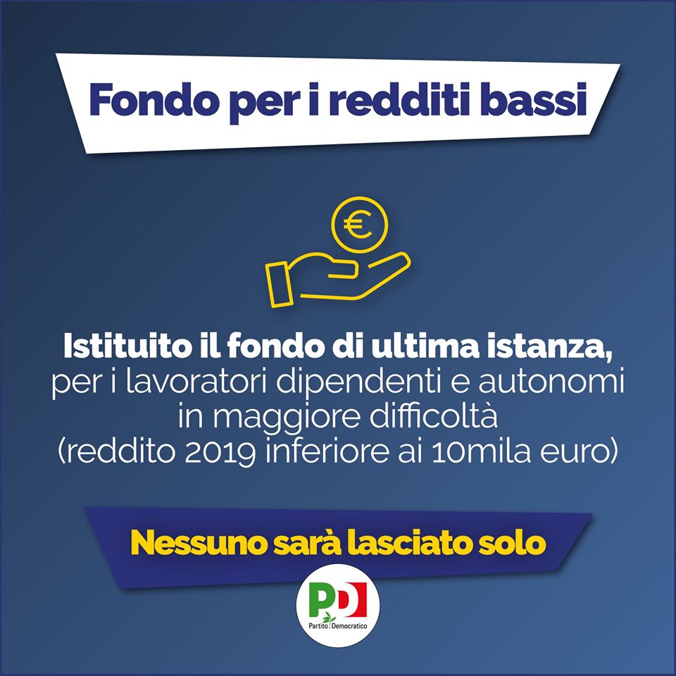 decreto cura italia fondi per i redditi bassi